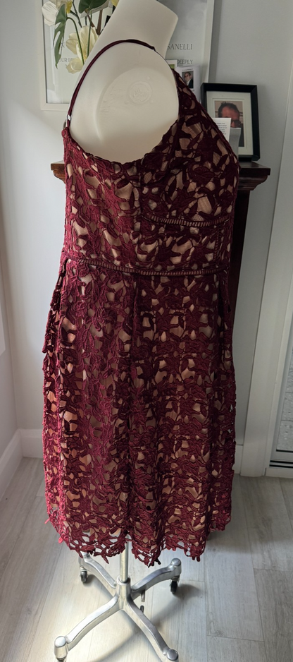 City Chic *So Fancy*  Dress Burgundy Lace as New - Plus Size 20 -  RRP $170